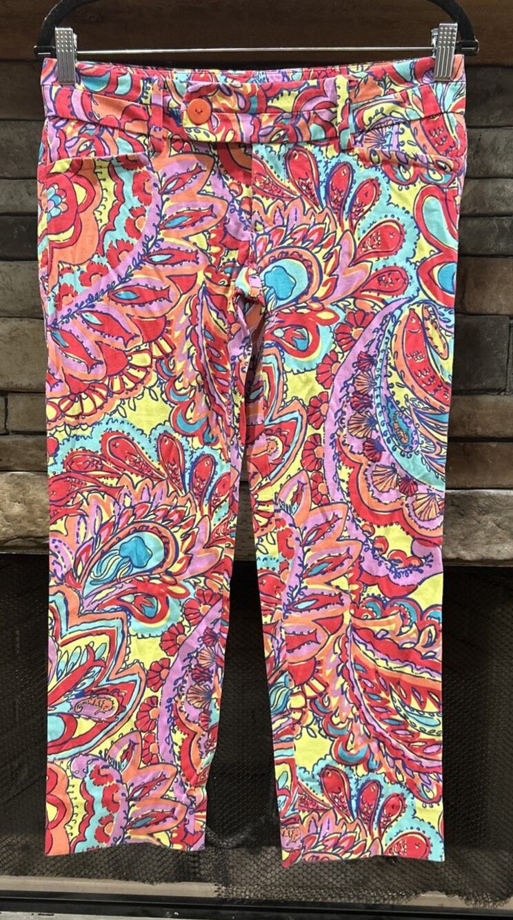 Women’s LILLY PULITZER Feelin Groovy Cropped Pants Size 2 *C1